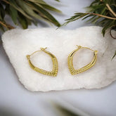 18K Gold Platted Chunks V Shape  Earrings